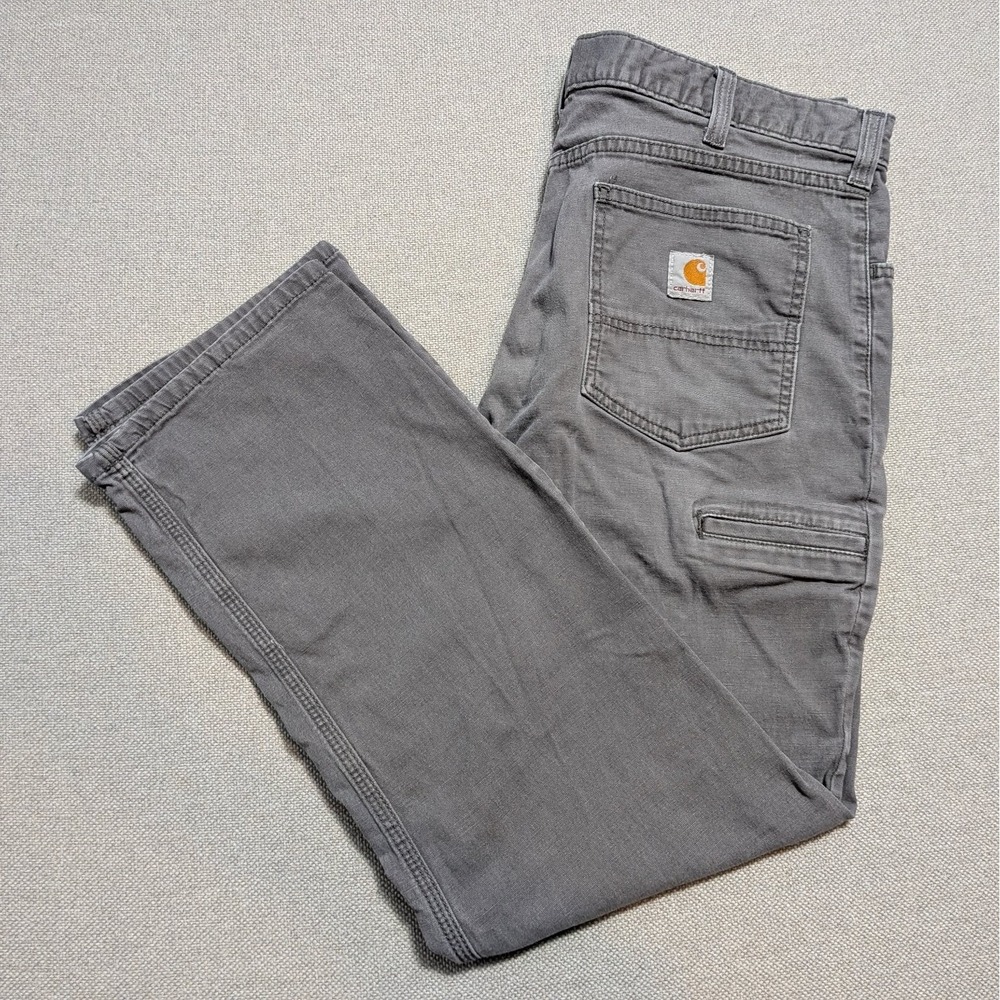 Carhartt Jeans Men's Grey 38x30 Relaxed Fit Cotton Stretch Workwear 102517
